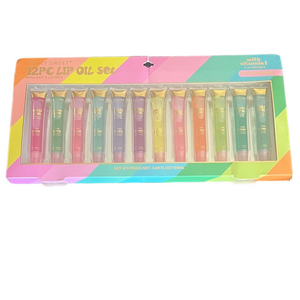12-Piece Lip Oil Set with Vitamin E